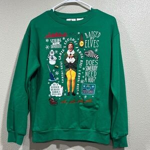 Elf Green Holiday Graphic Crewneck Sweater
